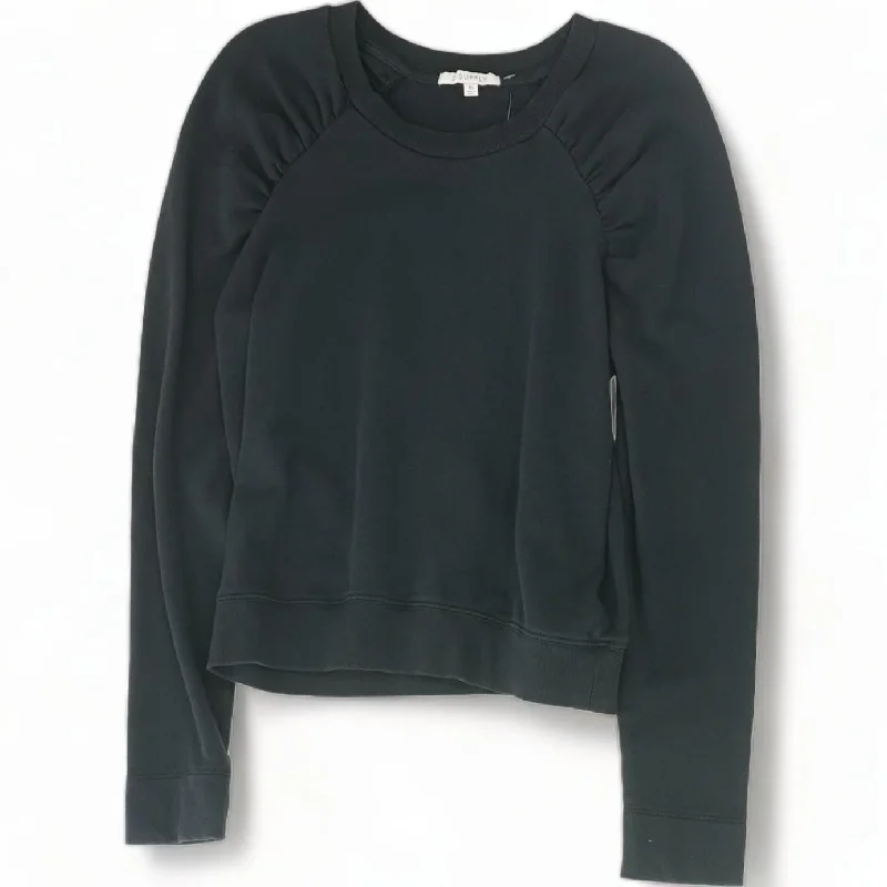 Black Solid Crewneck T-Shirt Wool Fabric Cashmere Fabric Tweed Fabric