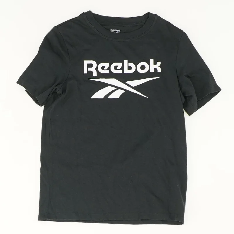 Black Solid Graphic/logo T-Shirt Welt Pockets Slit Pockets