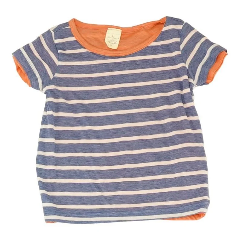 Blue Striped T-Shirt Ribbed T-Shirt High Neck Heavyweight