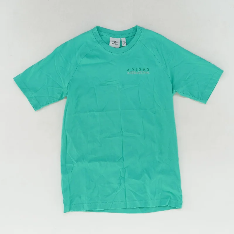 Green Solid Crewneck T-Shirt Spandex Blend Rayon Blend Denim Blend