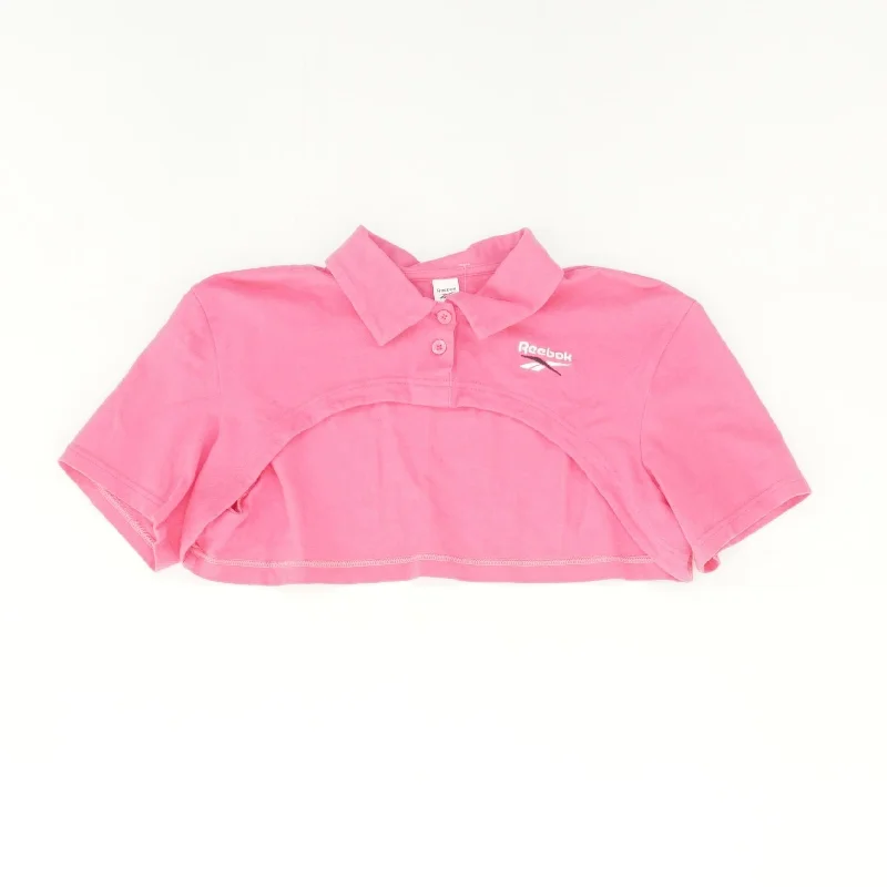 Pink Solid Cropped T-Shirt Ribbed T-Shirt High Neck Heavyweight