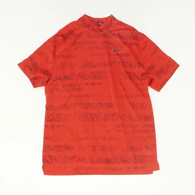 Red Graphic Active T-Shirt Chenille Brocade Lace
