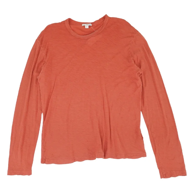 Rust Solid Crewneck T-Shirt Graphic Embroidered Appliqued