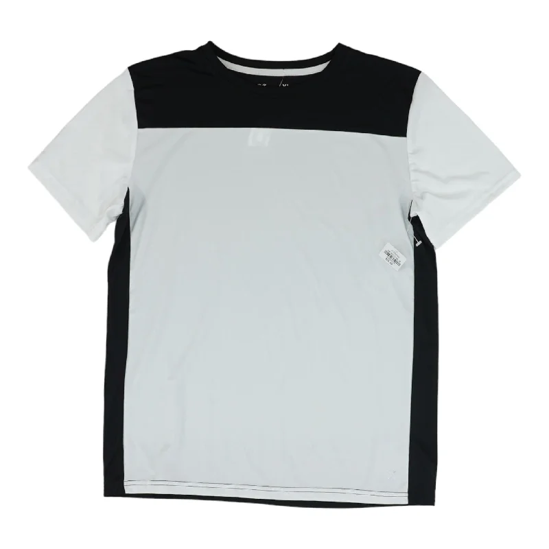 White Color Block Active T-Shirt Elegant Classic Vintage