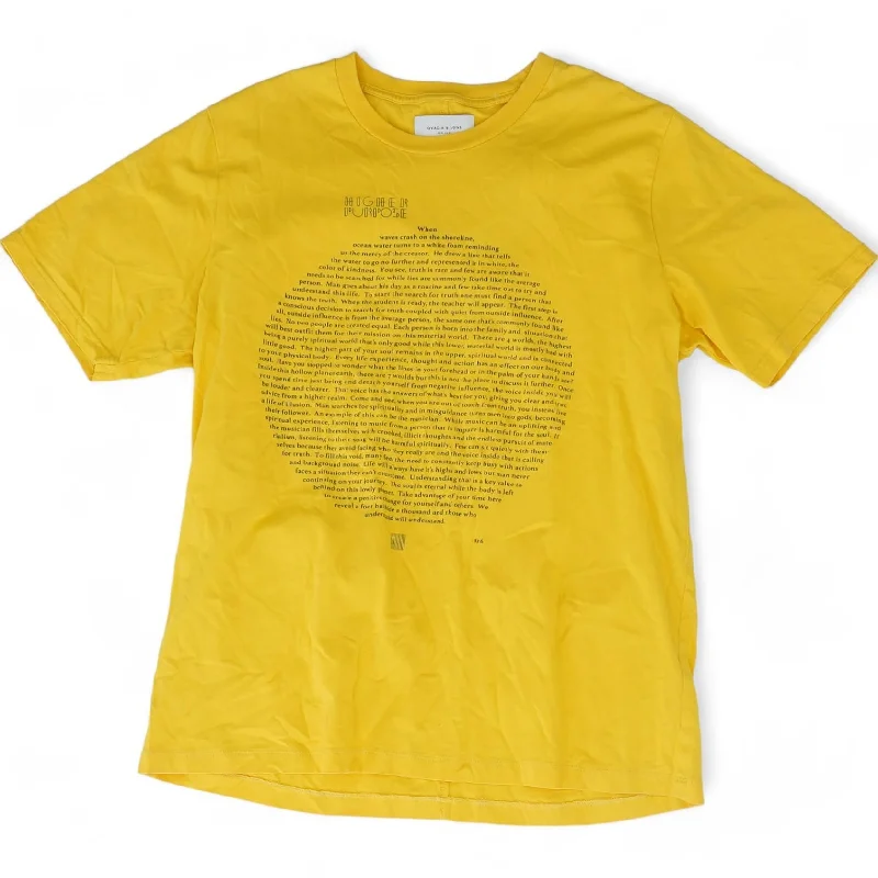 Yellow Graphic Crewneck T-Shirt Casual Formal Business