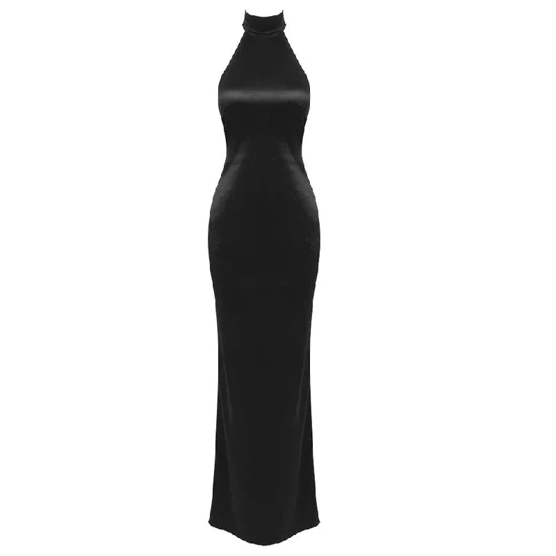 Amber Halter Neck Backless Pearl Embellished Maxi Dress Comfortable Long-Sleeve Maxi Dress Amber Halter Neck Backless Pearl Embellished Maxi Dress Comfortable Long-Sleeve Maxi Dress