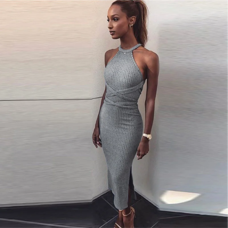 Backless Strapless Slim maxi dress Chic Sleeveless Maxi Dress