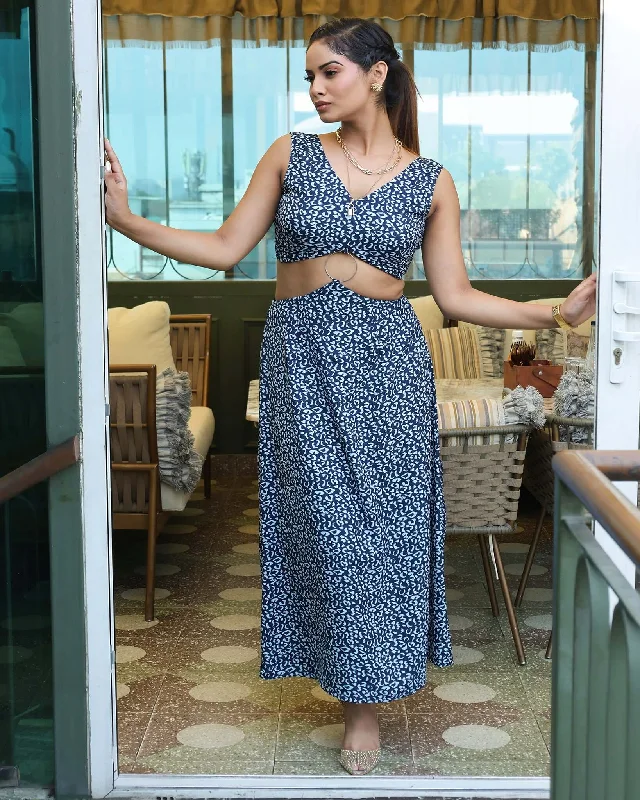 Printed Cut-Out Maxi Dress Fashionable Printed Maxi Dress