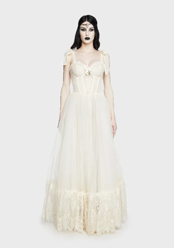 Dance With Death Sleeveless Maxi Dress - Ivory Stylish Button-Up Maxi Dress