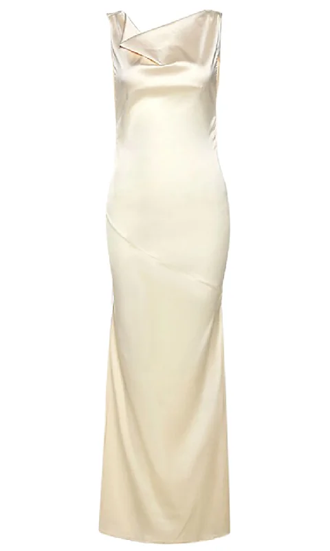 Deepest Desire <br><span>Apricot Satin Sleeveless Drape V Neck Low Scoop Back Maxi Dress</span> Fashionable High-Waist Maxi Dress Deepest Desire <br><span>Apricot Satin Sleeveless Drape V Neck Low Scoop Back Maxi Dress</span> Fashionable High-Waist Maxi Dress
