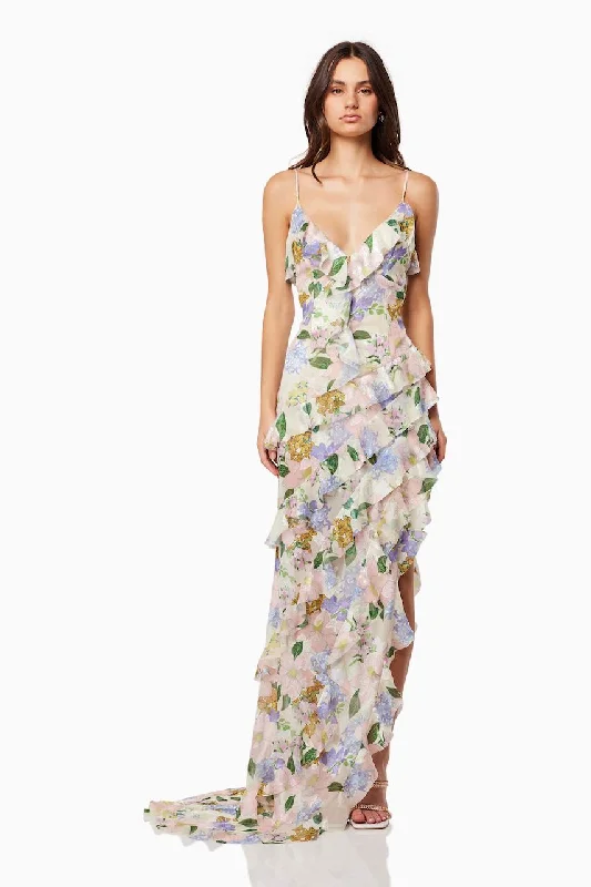 Elliatt Cosima Maxi Dress - Multi Fashionable Faux Wrap Maxi Dress