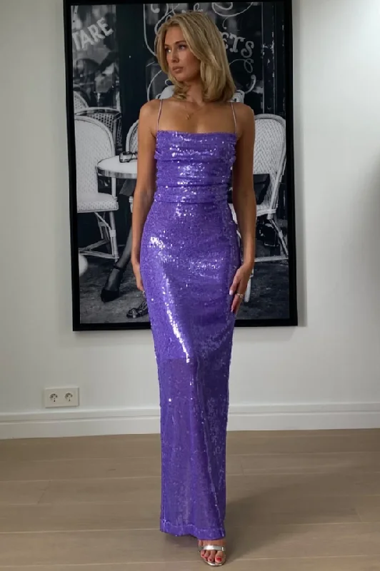 Emilina Sequin Backless Maxi Dress Cozy Open-Back Maxi Dress