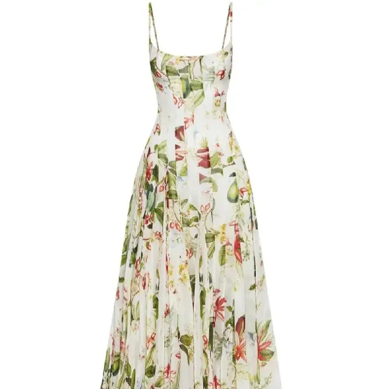 Fiona Sleeveless Floral Maxi Dress Elegant Boho Maxi Dress