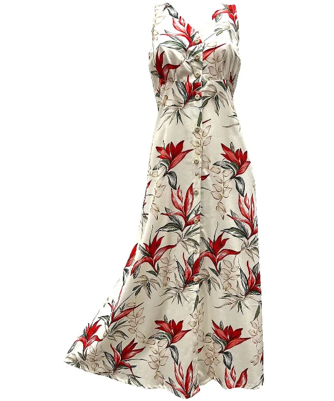 Heliconia Cocktail Long Maxi Dress Trendy Satin Maxi Dress