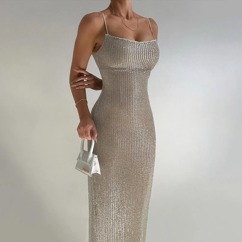 knitted tube top suspender maxi dress Trendy Button Front Maxi Dress