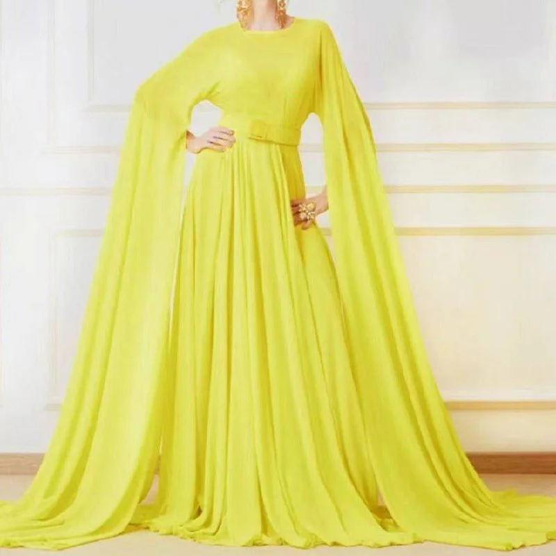 Lottie Long Sleeve Chiffon Ruffles Maxi Dress Comfortable Cotton Maxi Dress