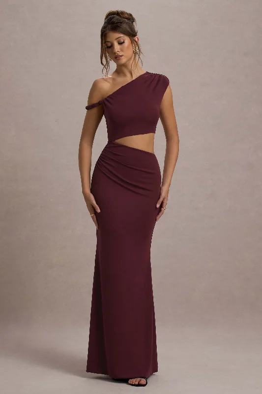 Thaliana | Port Cut-Out Open-Back Maxi Dress Stylish Boho Maxi Dress