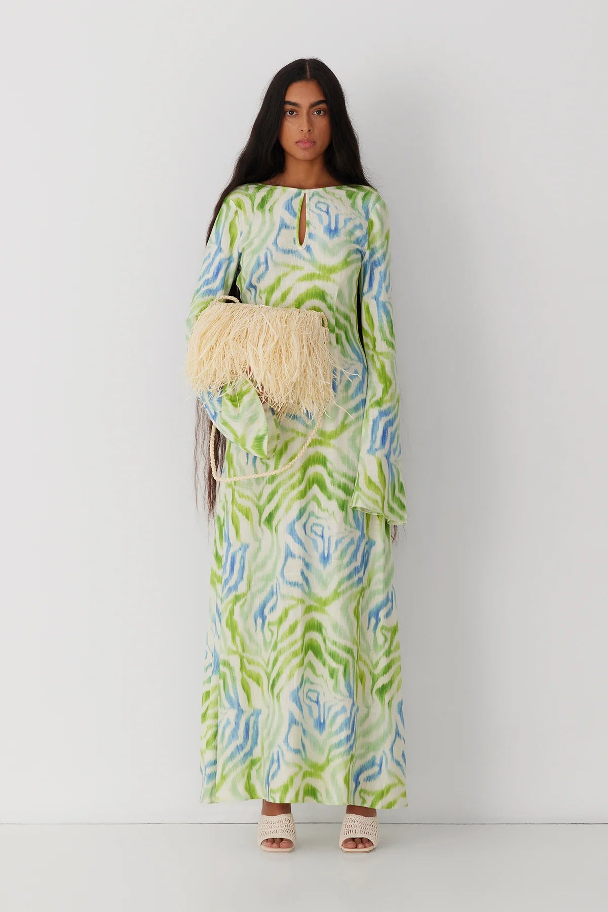 The Wolf Gang Ames Maxi Dress - Fern Trendy Ruffled Maxi Dress