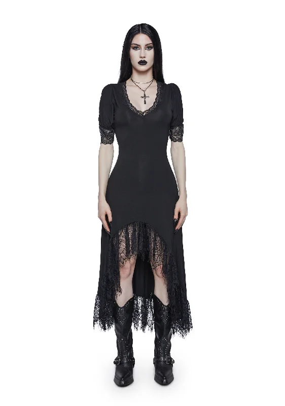Veil Of Night Maxi Dress Fashionable High-Low Maxi Dress