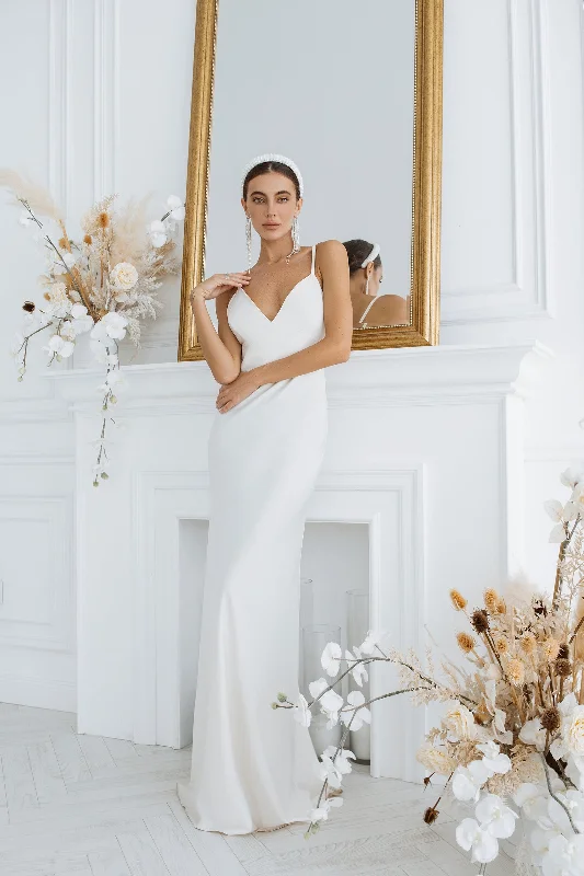 White Satin Slip Maxi Dress Trendy Maxi Dress with Belt