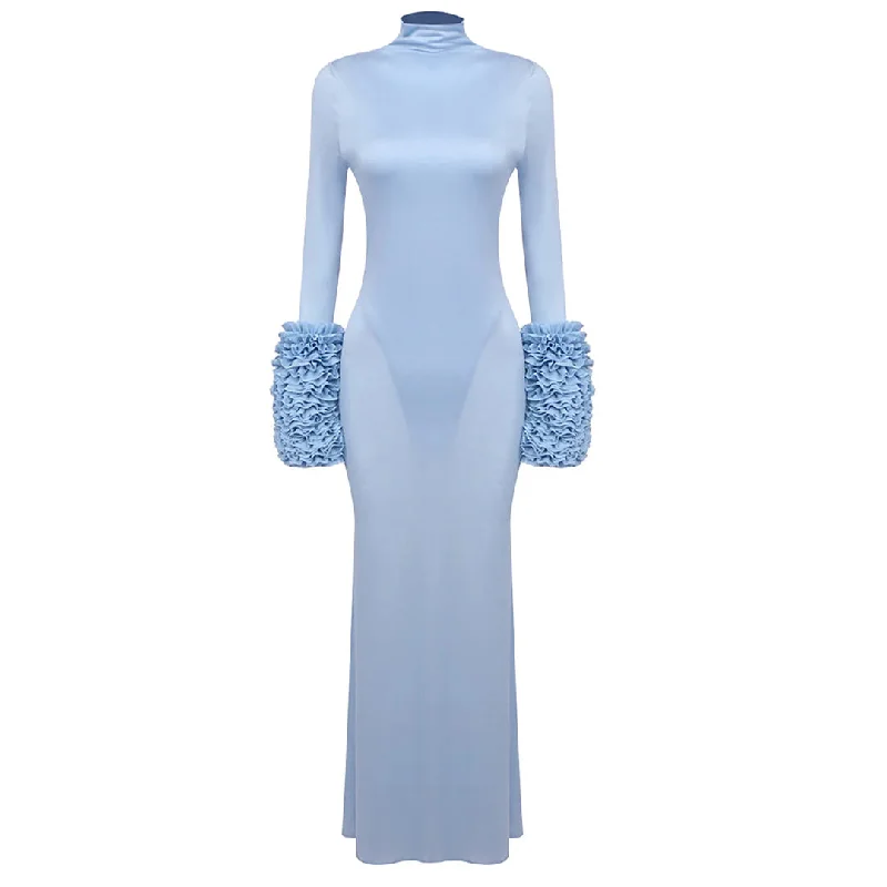 Yana Turtleneck Maxi Dress Elegant Floral Maxi Dress