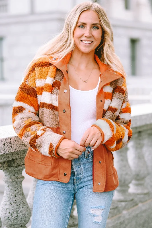 Brown Quilted Patch Pockets Aztec Furry Jacket Collared Jacket Crew Neck Jacket Turtle Neck Jacket Brown Quilted Patch Pockets Aztec Furry Jacket Collared Jacket Crew Neck Jacket Turtle Neck Jacket