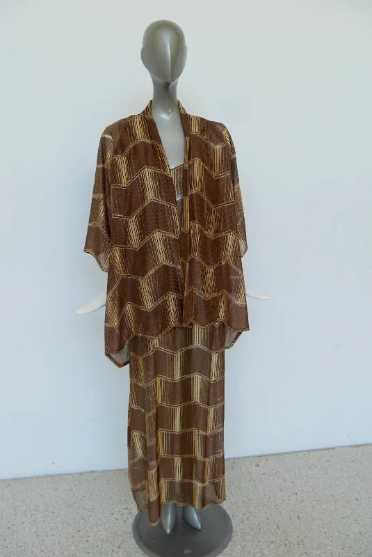 1930s art deco print maxi dress with batwing sleeve jacket Embroidered Jacket Appliqued Jacket Beaded Jacket 1930s art deco print maxi dress with batwing sleeve jacket Embroidered Jacket Appliqued Jacket Beaded Jacket