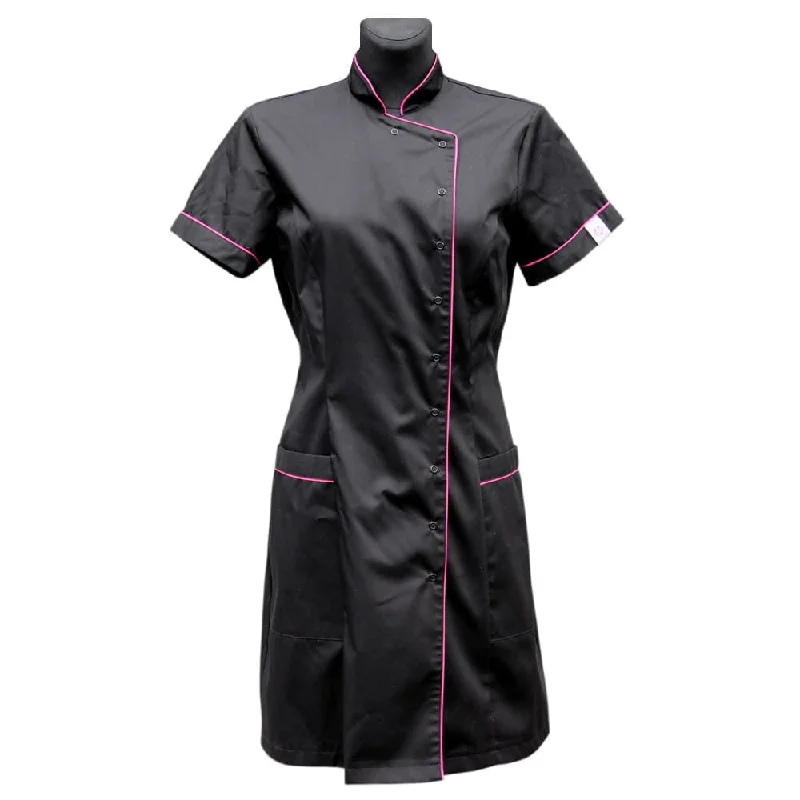 BEAUTY MASTER short sleeve wrap tunic jacket, BLACK Nylon Fabric Polyester Fabric Spandex Fabric BEAUTY MASTER short sleeve wrap tunic jacket, BLACK Nylon Fabric Polyester Fabric Spandex Fabric