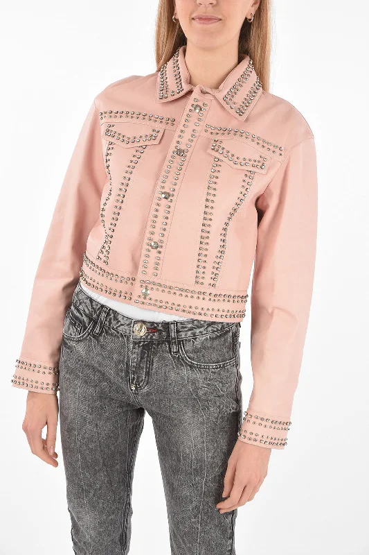 Philipp Plein COUTURE Leather Bomber Jacket CRYSTAL embellished with studs S Standard size Tailored Jacket Straight Jacket A-Line Jacket Philipp Plein COUTURE Leather Bomber Jacket CRYSTAL embellished with studs S Standard size Tailored Jacket Straight Jacket A-Line Jacket