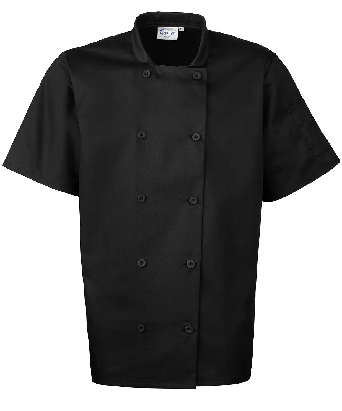 Black - Short sleeve chef’s jacket Herringbone Jacket Checkered Jacket Solid Jacket