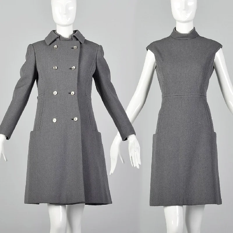 Damselle Grey Dress Jacket Set Wool Jacket Cashmere Jacket Tweed Jacket