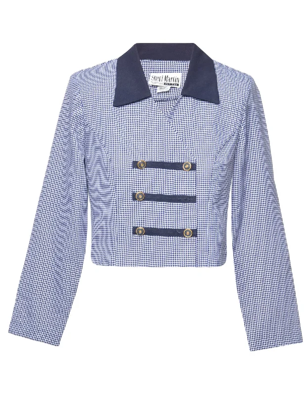 Dogtooth Navy Jacket - M Fleece Jacket Down Jacket Feather Jacket