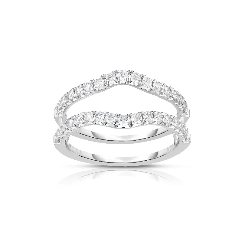 Fink's 14K White Gold Round Diamond Curved Ring Jacket Satin Jacket Silk Jacket Chiffon Jacket