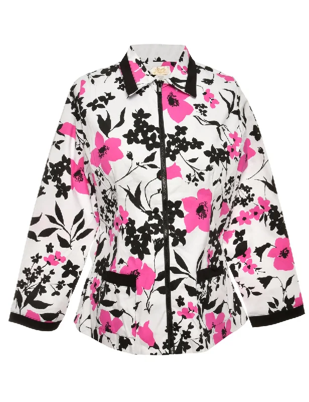 Floral Pattern Multi-Colour Jacket - XL Mesh Jacket Canvas Jacket Denim Jacket