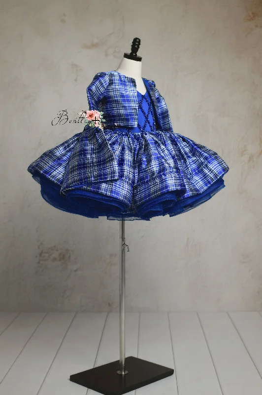 HOLIDAY MAGIC PETAL - Blue with detachable jacket 7-8 year) Plaid Jacket Tartan Jacket Houndstooth Jacket HOLIDAY MAGIC PETAL - Blue with detachable jacket 7-8 year) Plaid Jacket Tartan Jacket Houndstooth Jacket