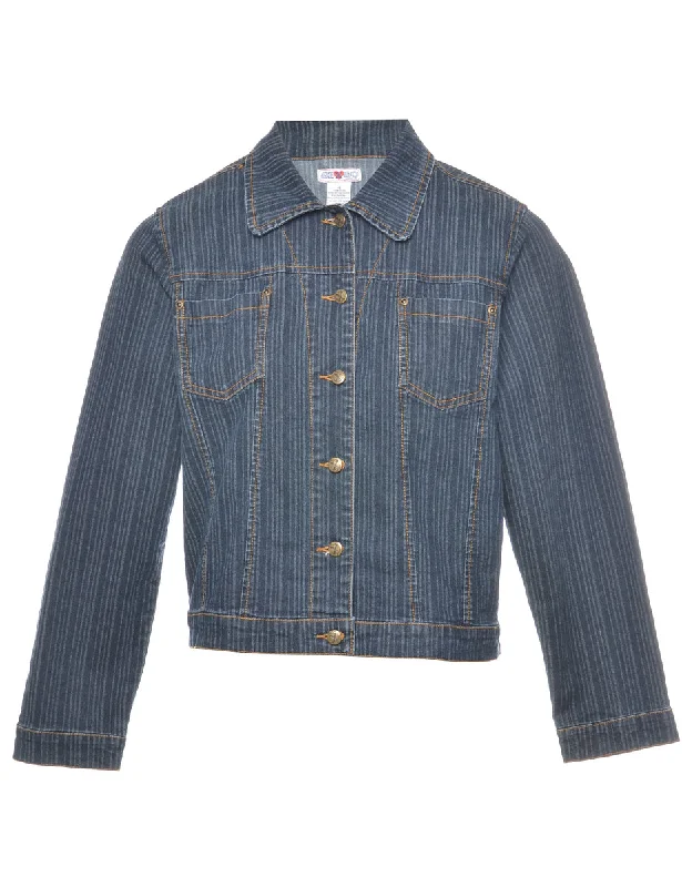 Indigo Denim Jacket - M Insulated Jacket Fitted Jacket Loose Jacket