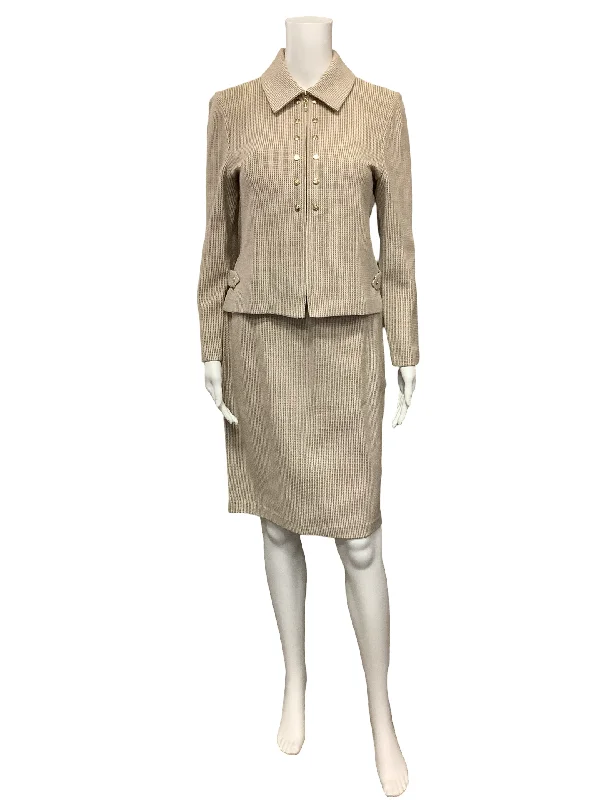 St. John 2 Piece Skirt (Size 4) and Jacket (Size 2) Neutral Quilted Jacket Puffer Jacket Insulated Jacket St. John 2 Piece Skirt (Size 4) and Jacket (Size 2) Neutral Quilted Jacket Puffer Jacket Insulated Jacket