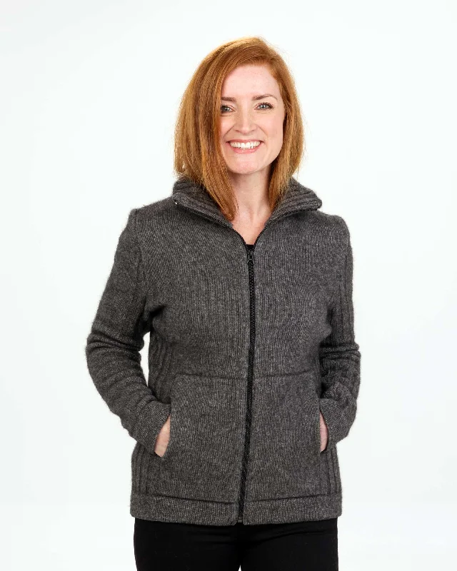 Dark Silver Women's Essential Jacket in Possum Merino - NS832 Mesh Jacket Canvas Jacket Denim Jacket Dark Silver Women's Essential Jacket in Possum Merino - NS832 Mesh Jacket Canvas Jacket Denim Jacket