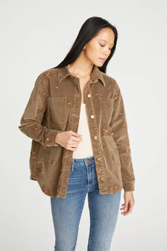 Shayna Corduroy Shirt Jacket Cotton Fabric Linen Fabric Terry Fabric