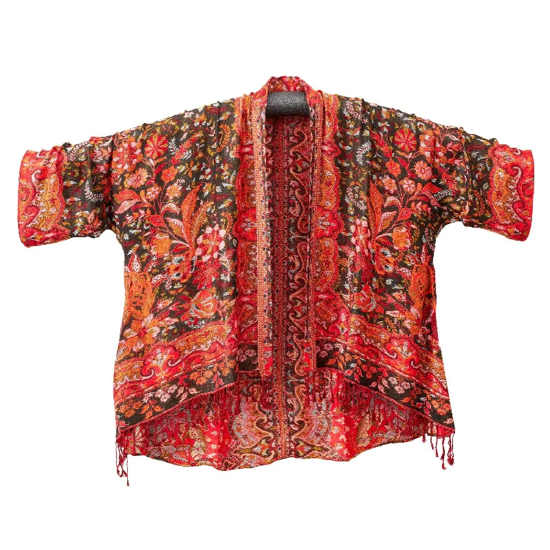 Pondicherry Shawl Jacket Satin Jacket Silk Jacket Chiffon Jacket