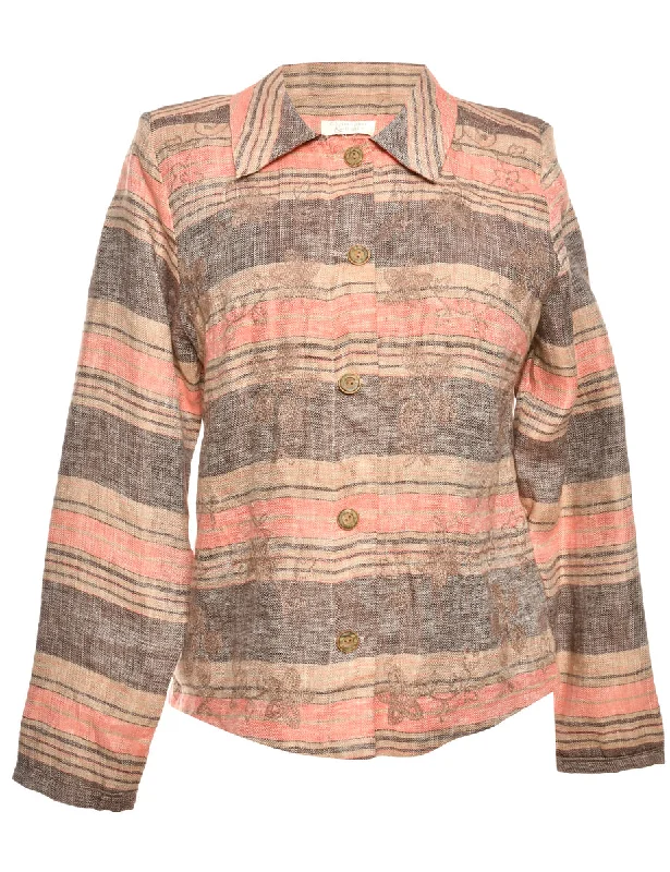 Striped Coral & Light Brown Jacket - XL Herringbone Jacket Houndstooth Jacket Plaid Jacket Striped Coral & Light Brown Jacket - XL Herringbone Jacket Houndstooth Jacket Plaid Jacket