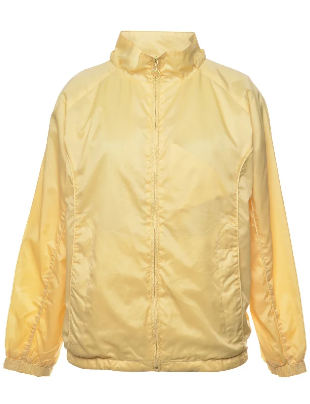 Yellow Giordano Nylon Jacket - M Hooded Jacket Caped Jacket Shawl Collar Jacket