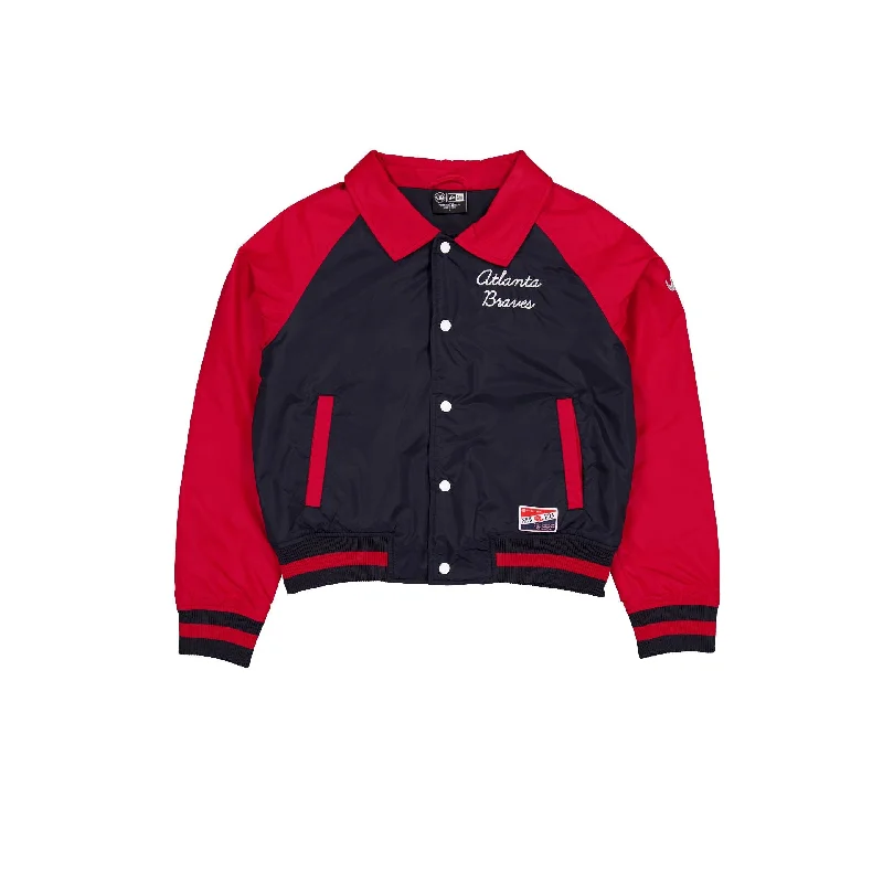Atlanta Braves Throwback Women's Jacket Mesh Jacket Canvas Jacket Denim Jacket