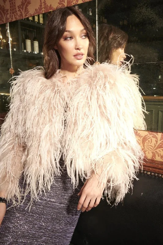 Birds of a Feather - BOAFC046 Dita Ostrich Jacket One-Shoulder Jacket Off-the-Shoulder Jacket Asymmetrical Jacket Birds of a Feather - BOAFC046 Dita Ostrich Jacket One-Shoulder Jacket Off-the-Shoulder Jacket Asymmetrical Jacket