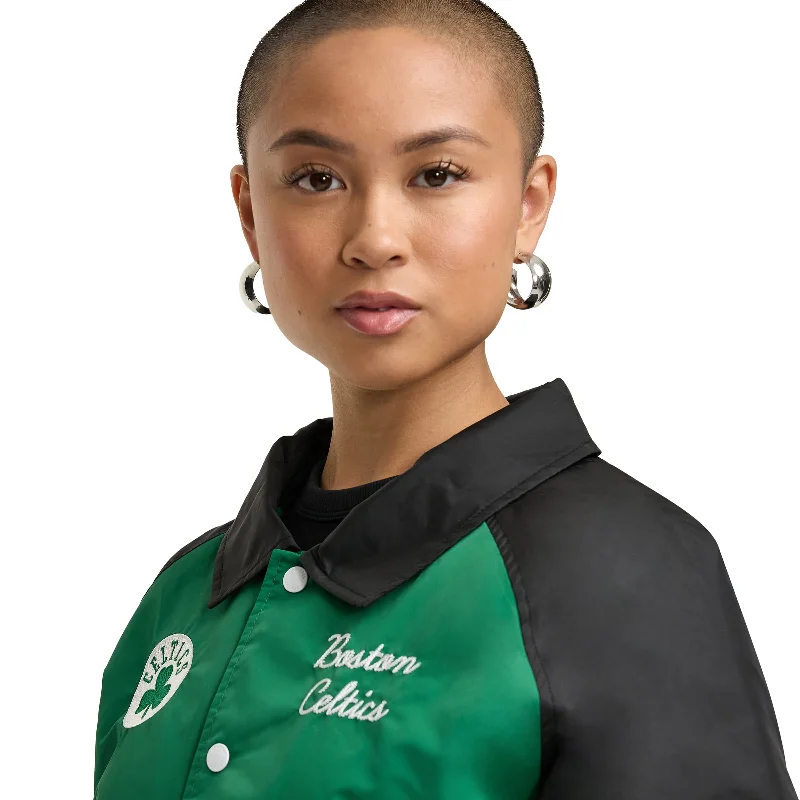 Boston Celtics Throwback Women's Jacket Satin Fabric Silk Fabric Chiffon Fabric