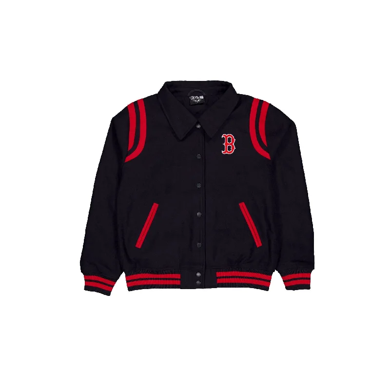 Boston Red Sox Sport Night Women's Jacket Wool Fabric Cashmere Fabric Tweed Fabric