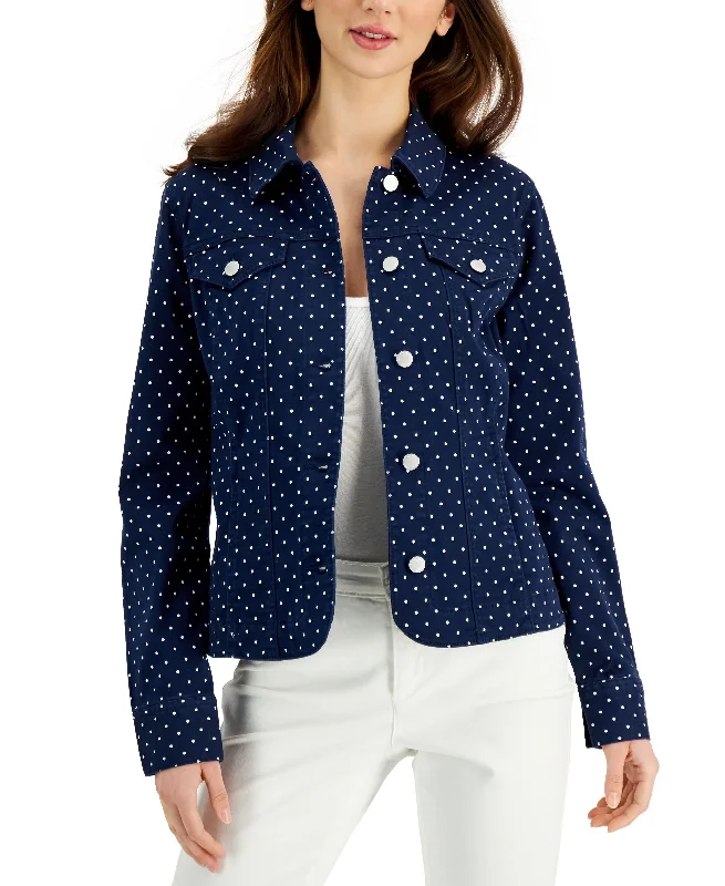 Charter Club Denim Afternoon Dot Jacket Hooded Jacket Caped Jacket Shawl Collar Jacket Charter Club Denim Afternoon Dot Jacket Hooded Jacket Caped Jacket Shawl Collar Jacket