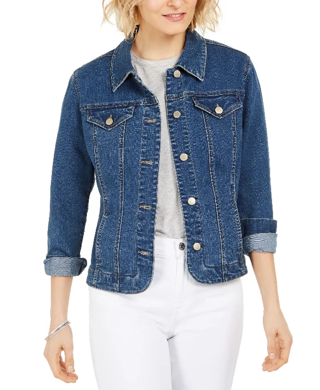 Charter Club Petite Denim Jacket Trench Coat Raincoat Waterproof Jacket