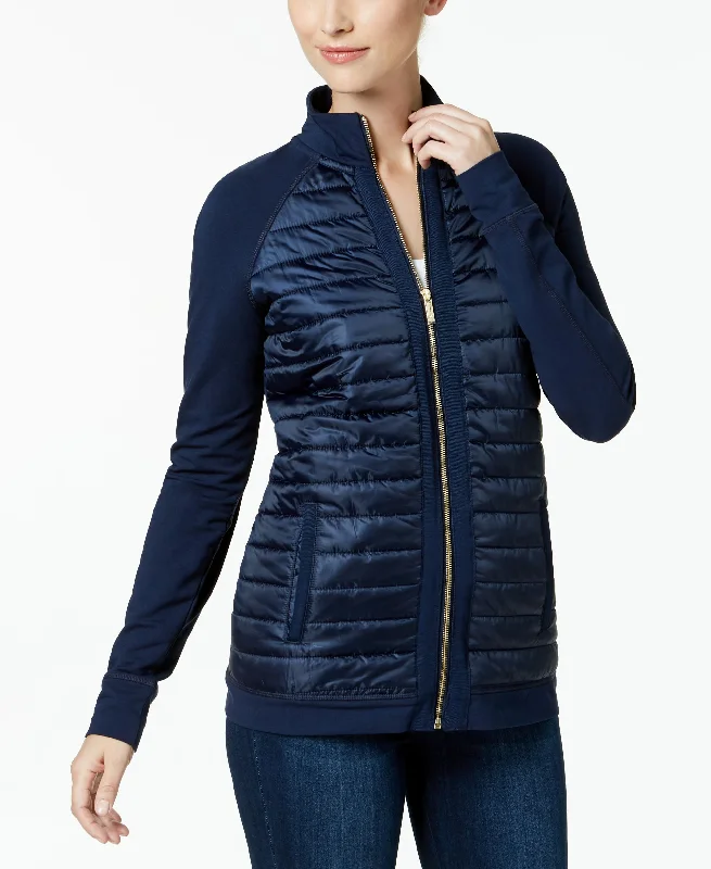 Charter Club Petite Quilted Jacket Stand-Up Collar Roll-Neck Collar Turtle Neck