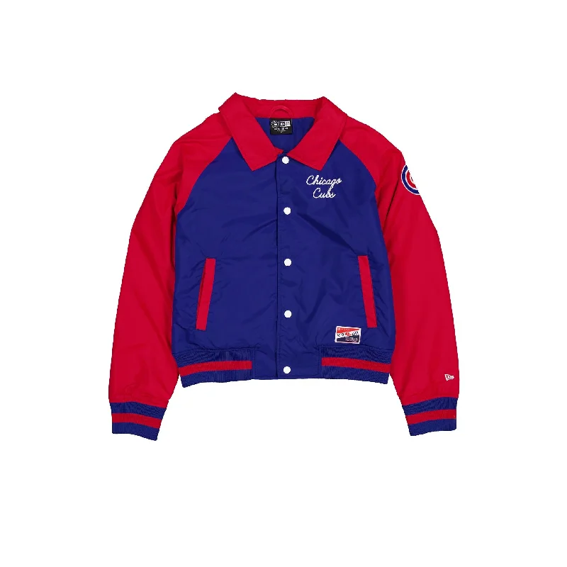 Chicago Cubs Throwback Women's Jacket Collared Jacket Crew Neck Jacket Turtle Neck Jacket Chicago Cubs Throwback Women's Jacket Collared Jacket Crew Neck Jacket Turtle Neck Jacket